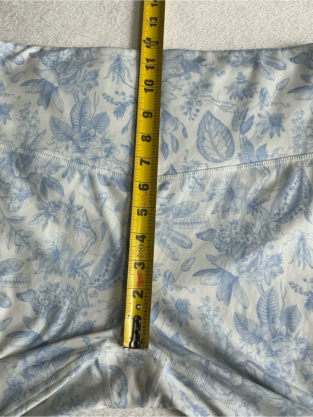 Antonio Melani Blue Floral High Waisted Leggings Women's XL Toile Print - Picture 5 of 10